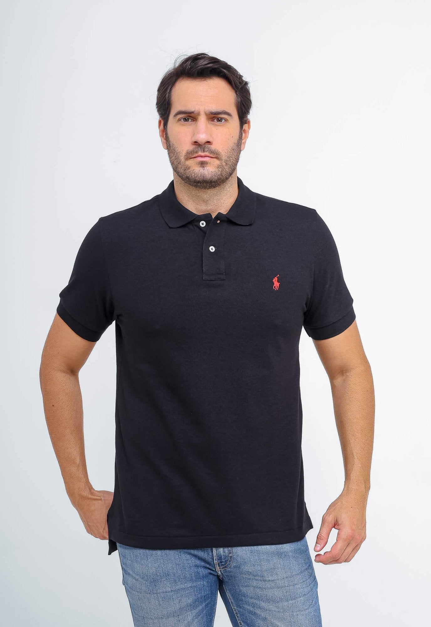 POLO RALPH LAUREN CUSTOM FIT - PONEY VERMELHO - PRETA