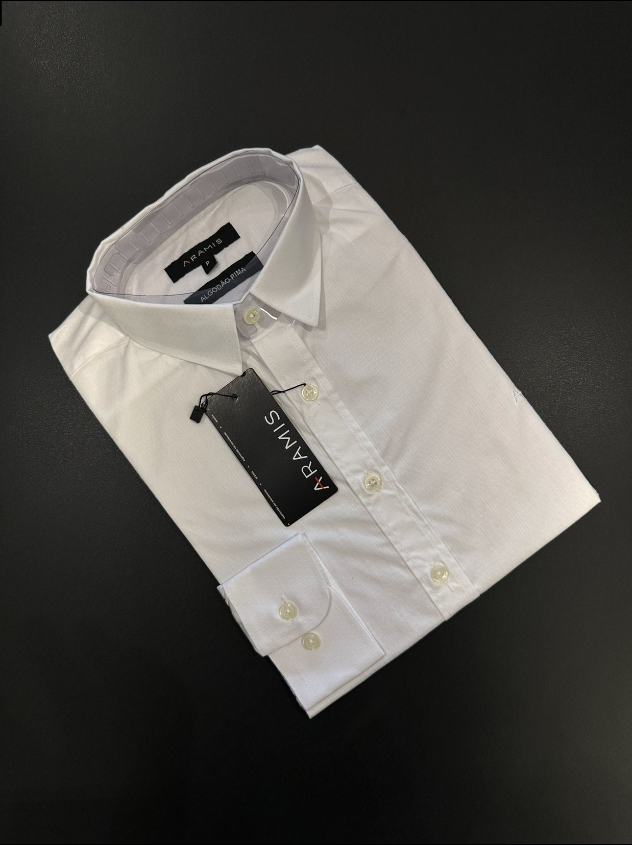 CAMISA ARAMIS MANGA LONGA REGULAR FIT ALGODÃO PIMA - BRANCA