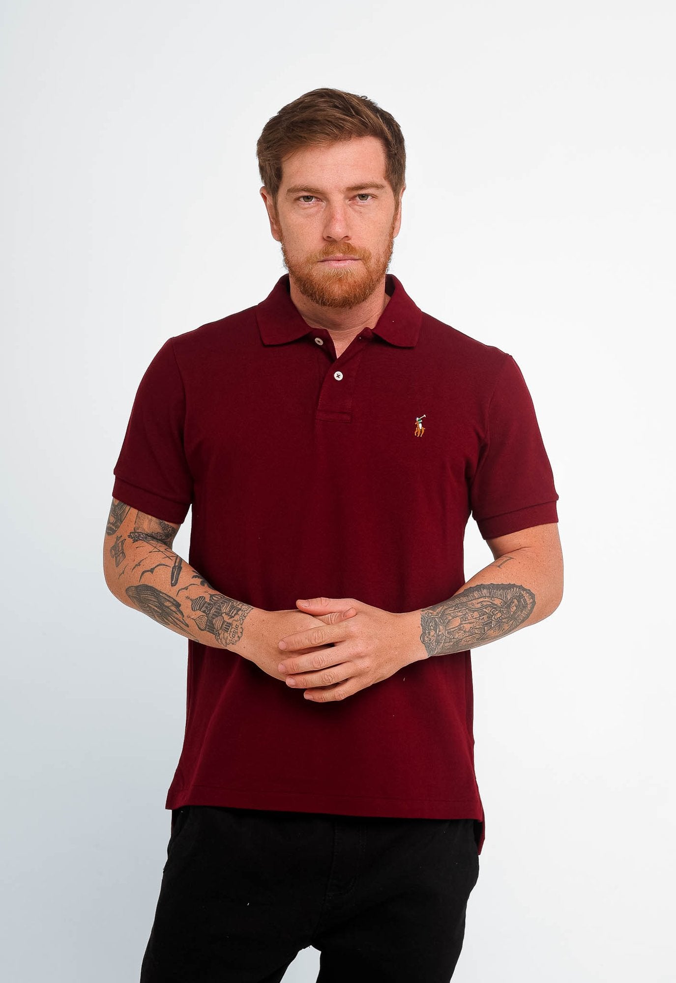 POLO RALPH LAUREN CUSTOM FIT - PONEY COLORIDO - VINHO