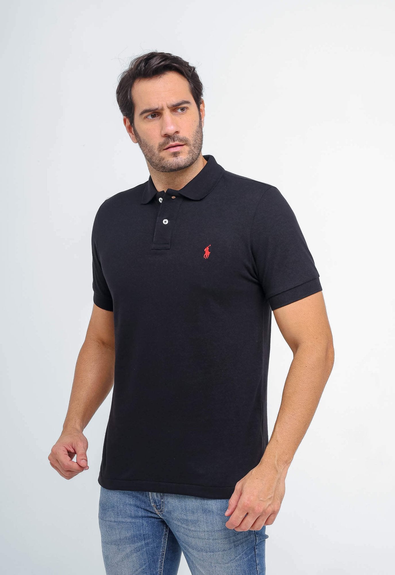 POLO RALPH LAUREN CUSTOM FIT - PONEY VERMELHO - PRETA