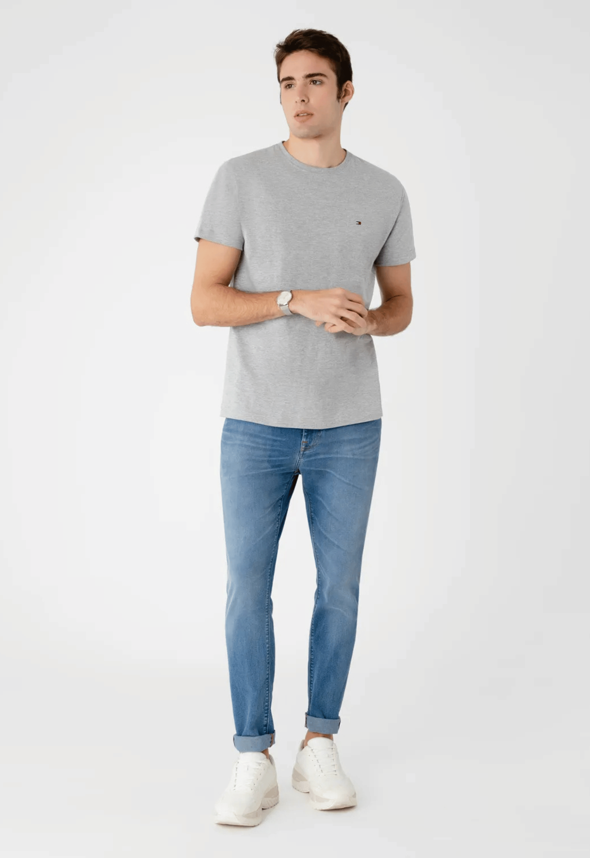 CAMISETA TOMMY HILFIGER BÁSICA - CINZA