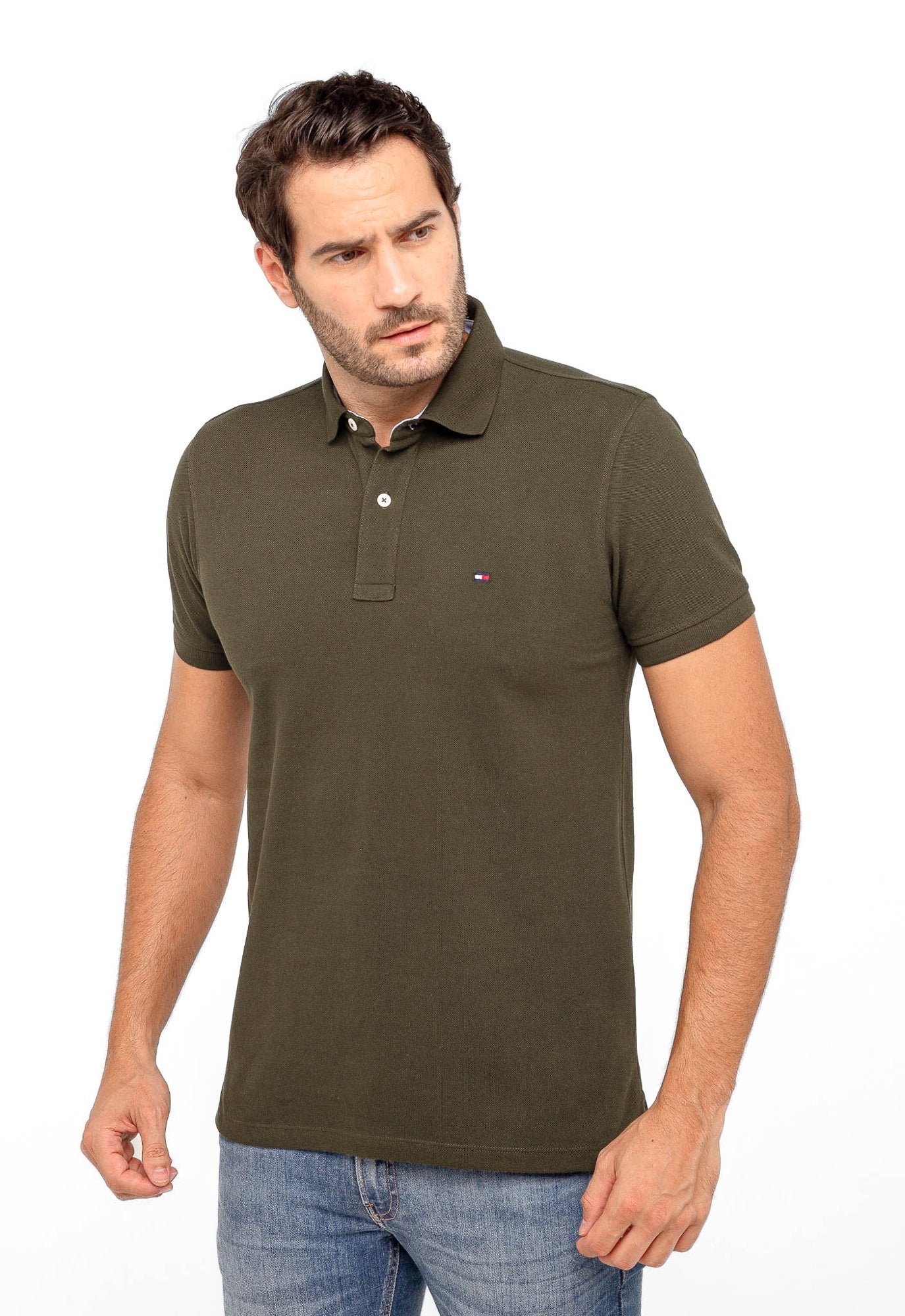 POLO TOMMY HILFIGER CUSTOM FIT - VERDE MILITAR