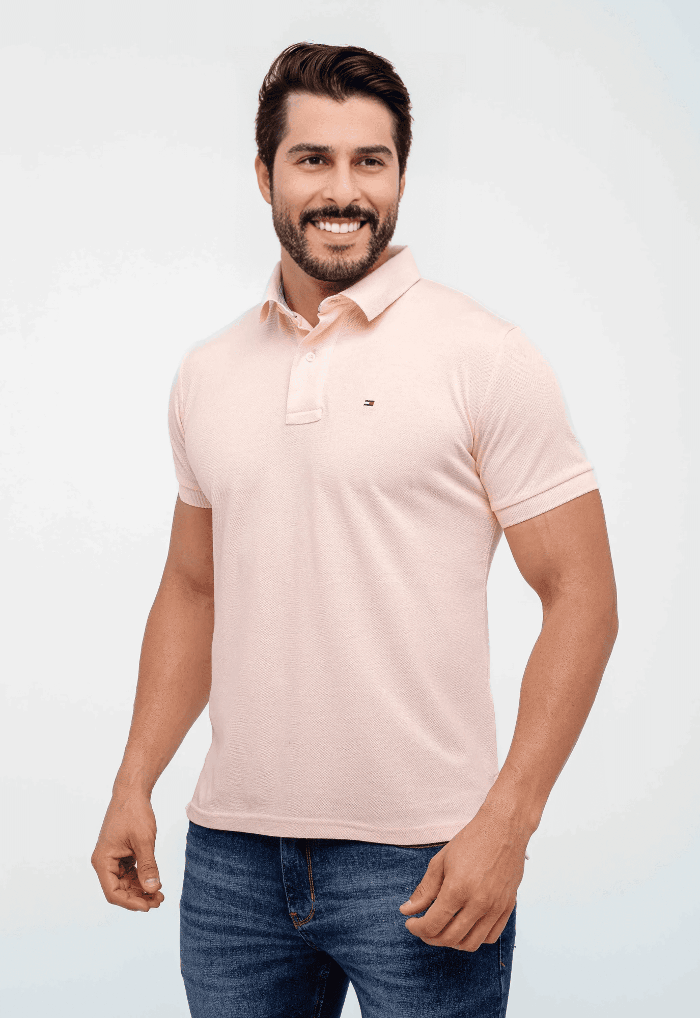 POLO TOMMY HILFIGER CUSTOM FIT - ROSA