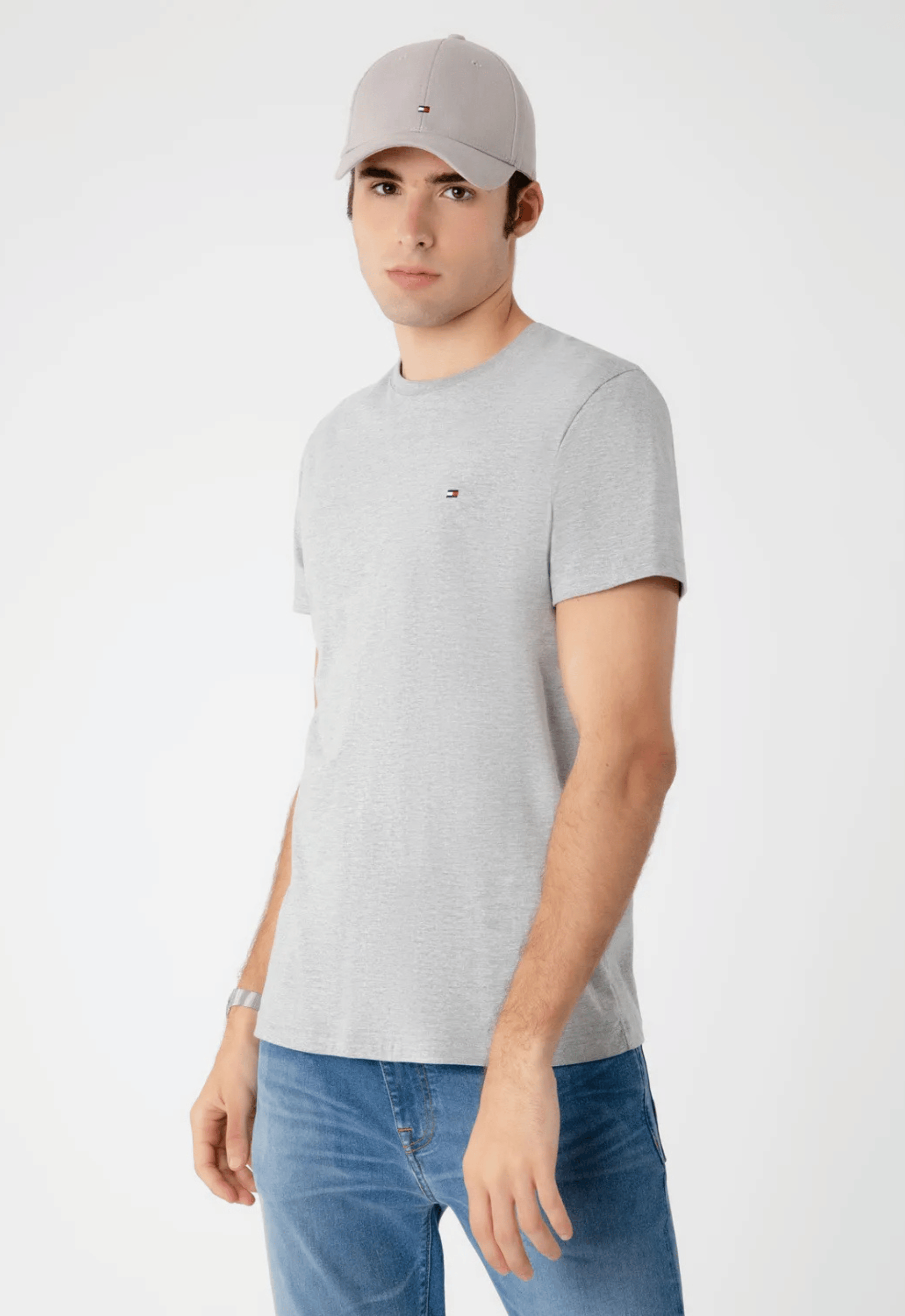 CAMISETA TOMMY HILFIGER BÁSICA - CINZA