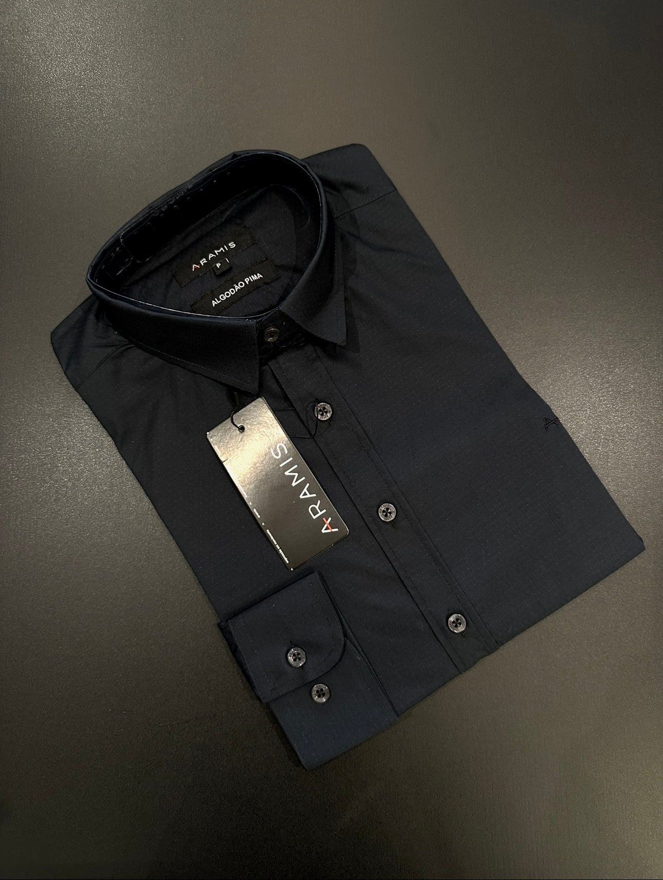 CAMISA ARAMIS MANGA LONGA REGULAR FIT ALGODÃO PIMA - PRETA