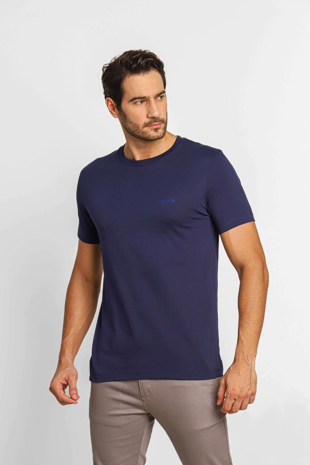 CAMISETA DIESEL SLIM LOGO PEITO - AZUL MARINHO