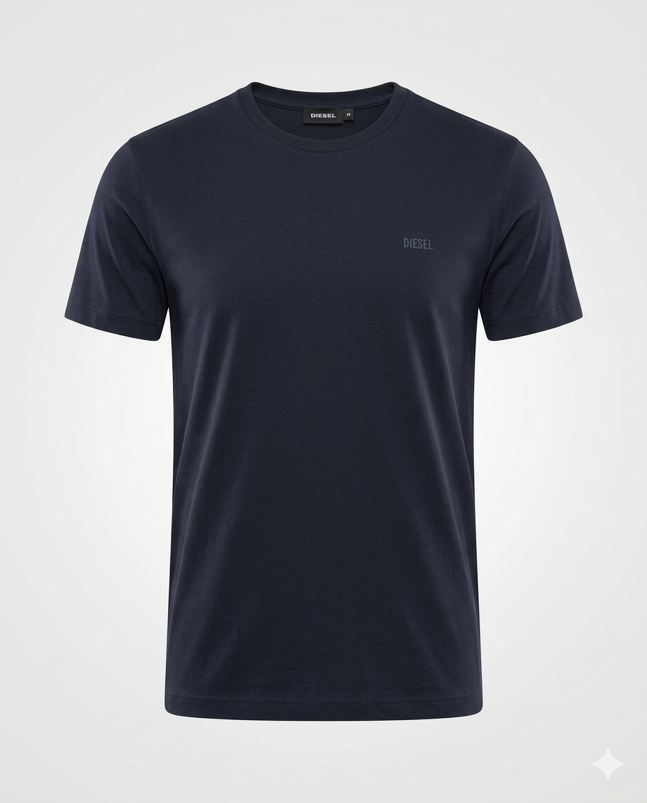 Camiseta Diesel Logo Peito Peruana Pima - Preto