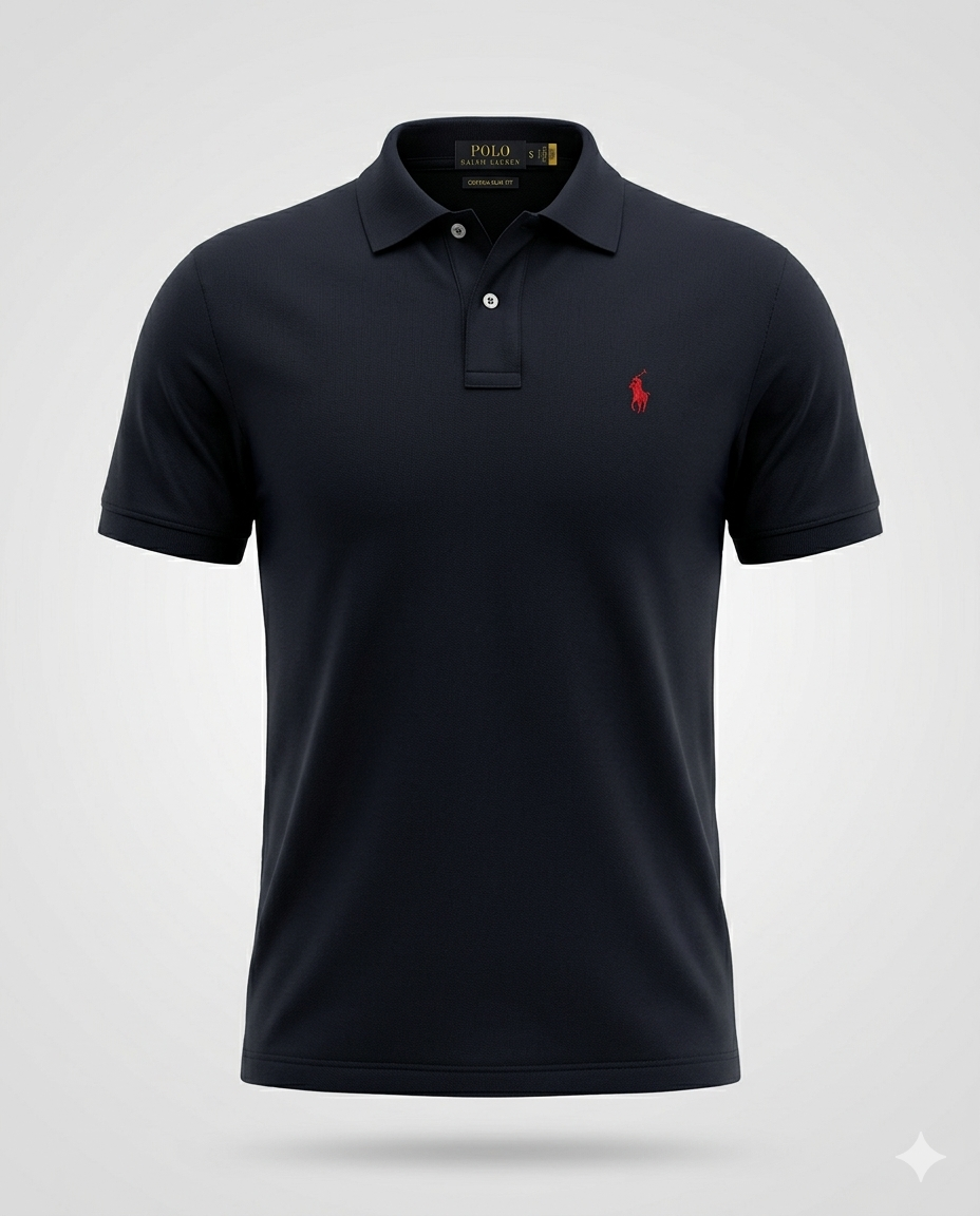 Polo Ralph Lauren Custom Fit - Poney Vermelho - PRETA